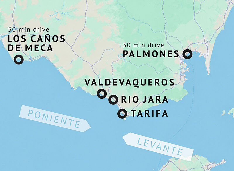Locais para praticar kitesurf em Tarifa