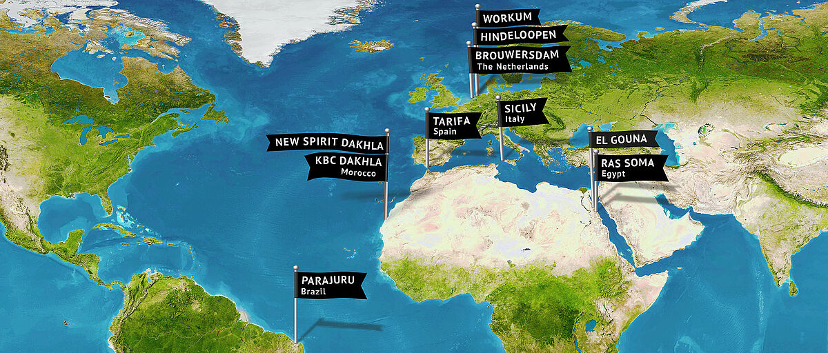 Weltkarte beste Kitesurf Spots weltweit Kiteboarding Reiseziele