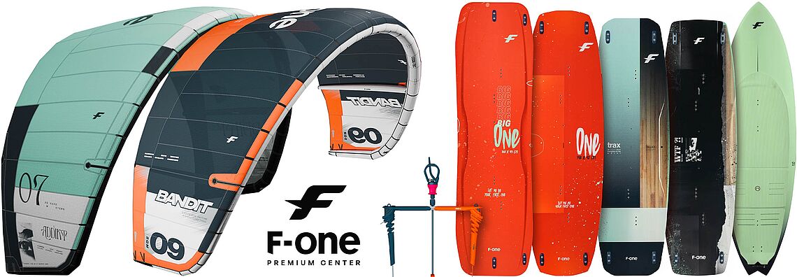 F-One Premium kitesurfing equipment - kites and boards for water sports and kiteboarding travel destinations