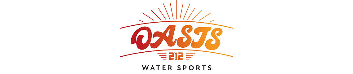 Kiteboarding Club OASIS 212 logo with sun rays design for water sports and kitesurfing in Dakhla Morocco