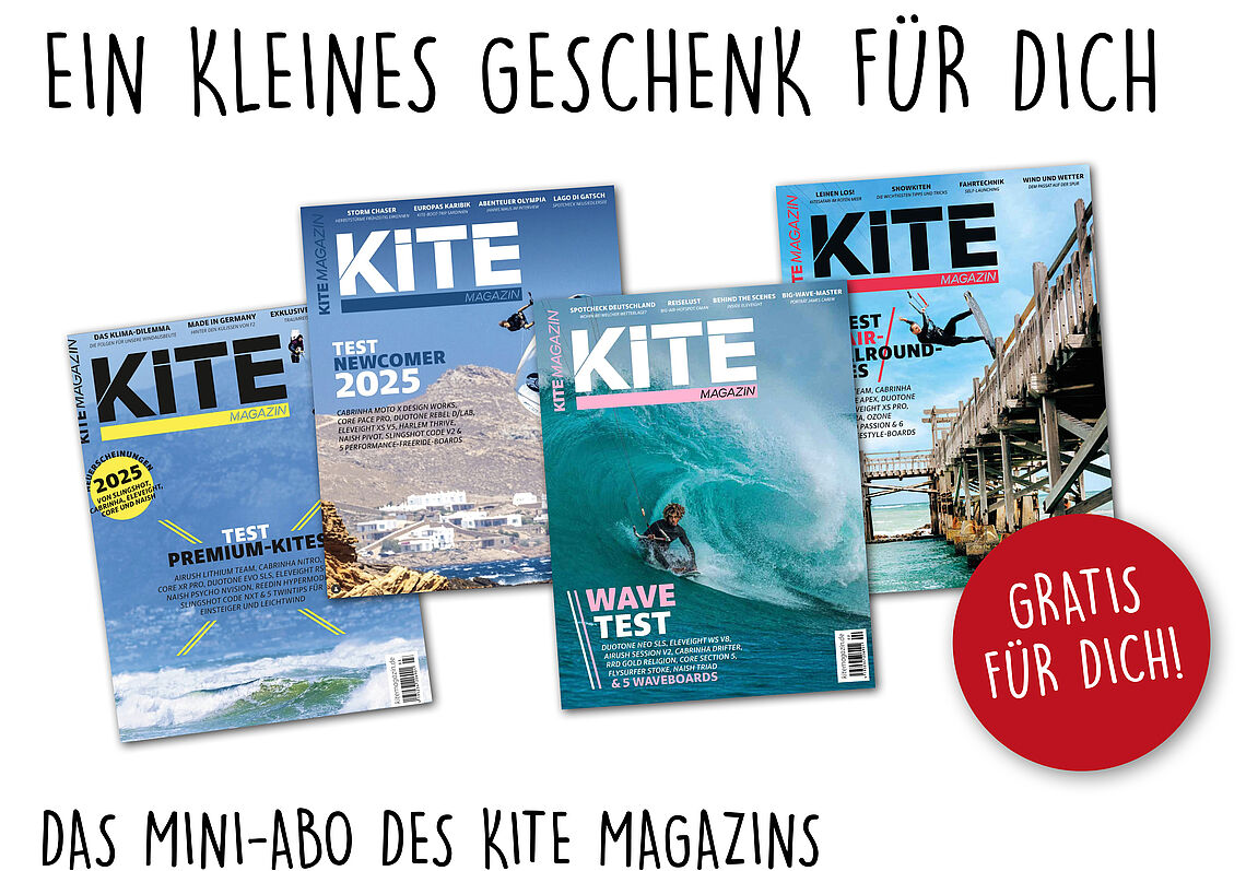 KITE Magazin Mini-Abo Angebot - Kitesurf Magazin mit Tests, Spots und Kiteboarding Equipment Reviews