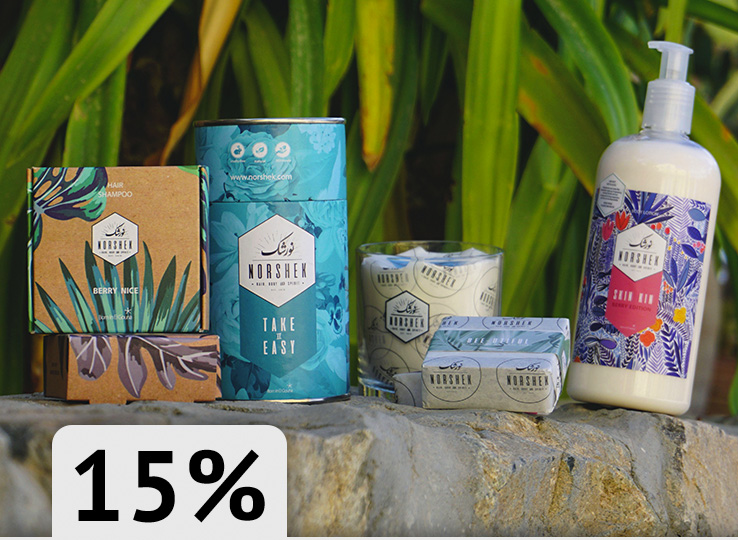 15% discount on Norshek natural cosmetics - perfect for kitesurfing and water sports at the beach