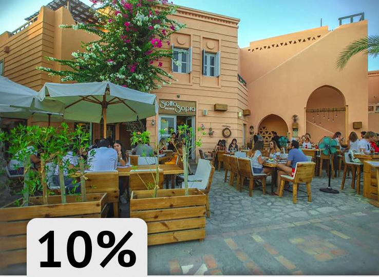 SottoSopra restaurant terrace with 10% discount deal for friends - Mediterranean dining near kiteboarding destinations
